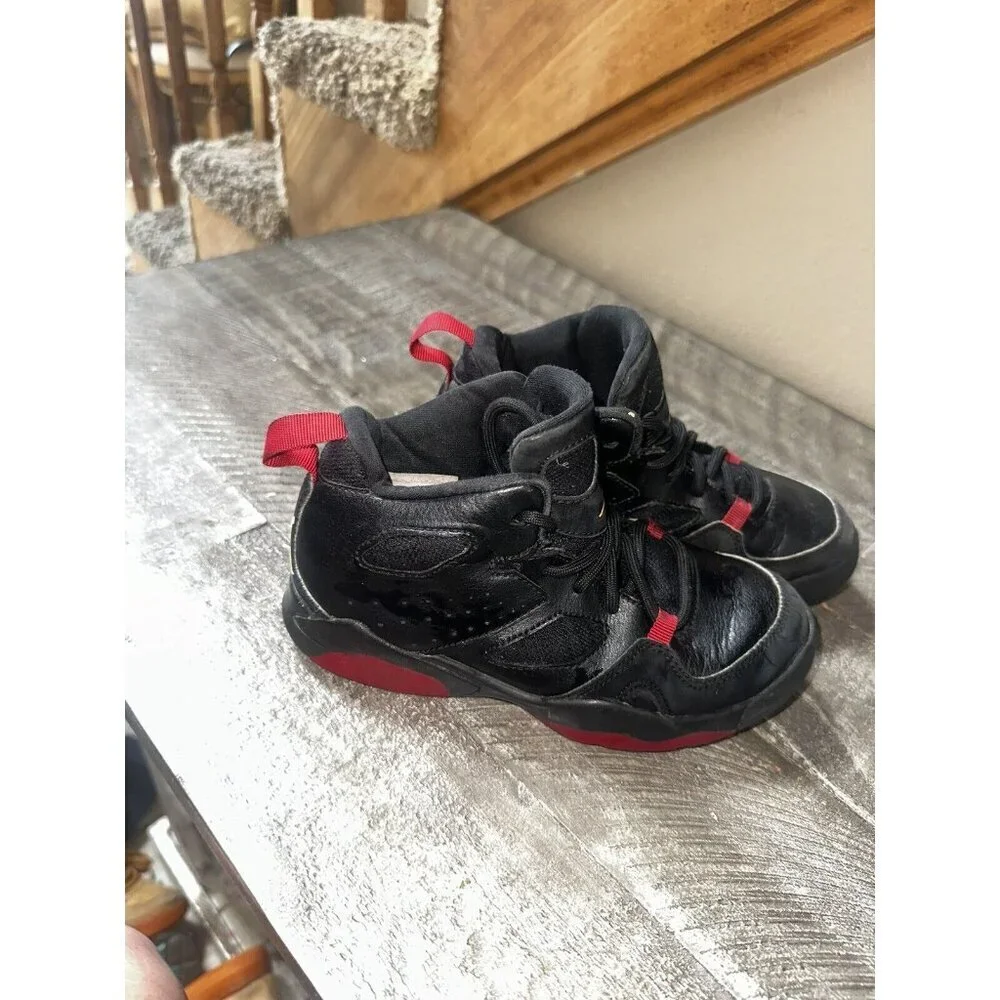 Nike Air Jordan FLIGHT CLUB '91 BP Shoes Black/Red 555470-067 SIZE 12c